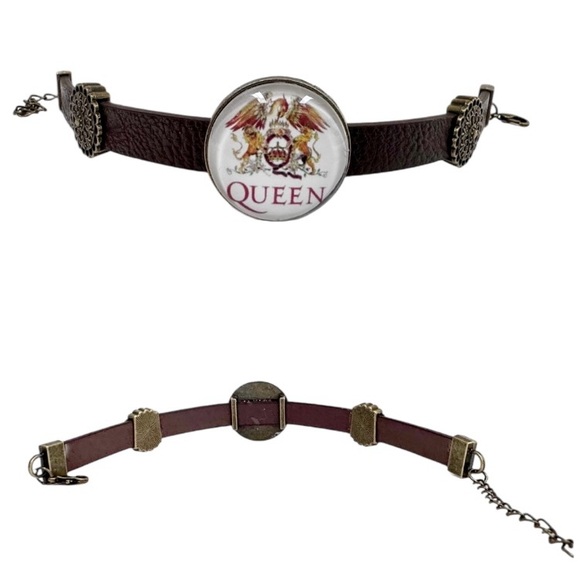 Que Jewelry - Queen Band Bracelet Jewelry emblem Phoenix. Leather Handmade